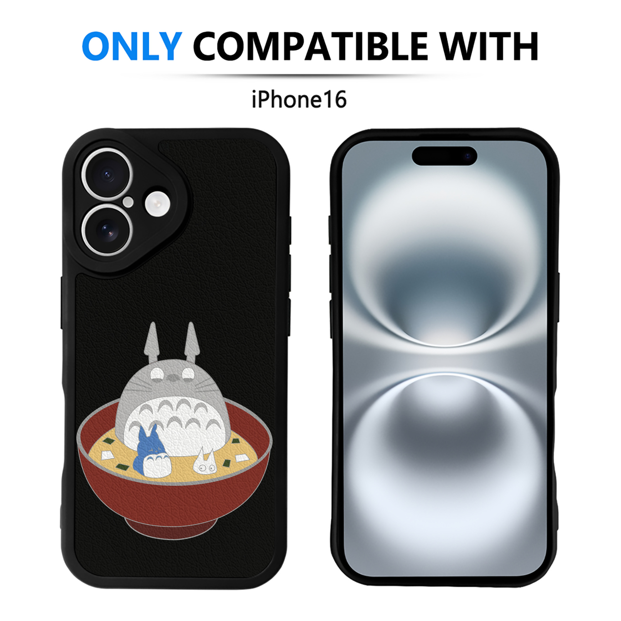 （画像用） となりのトトロ 草壁メイ 草壁サツキ My Neighbor Totoro Satsuki Kusakabe Mei Kusakabe 【iPhone 16シリーズ対応】シリコンスマホケース（レザー調） 材質：シリコン